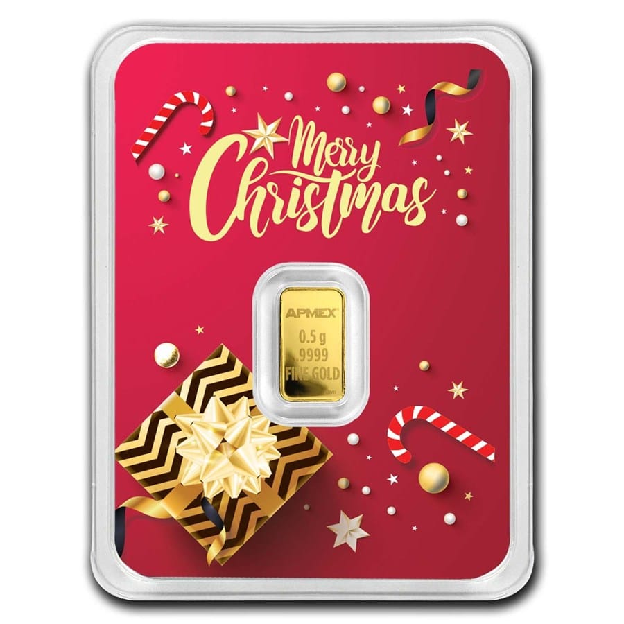 1/2 gram Merry Christmas Gold Bar
