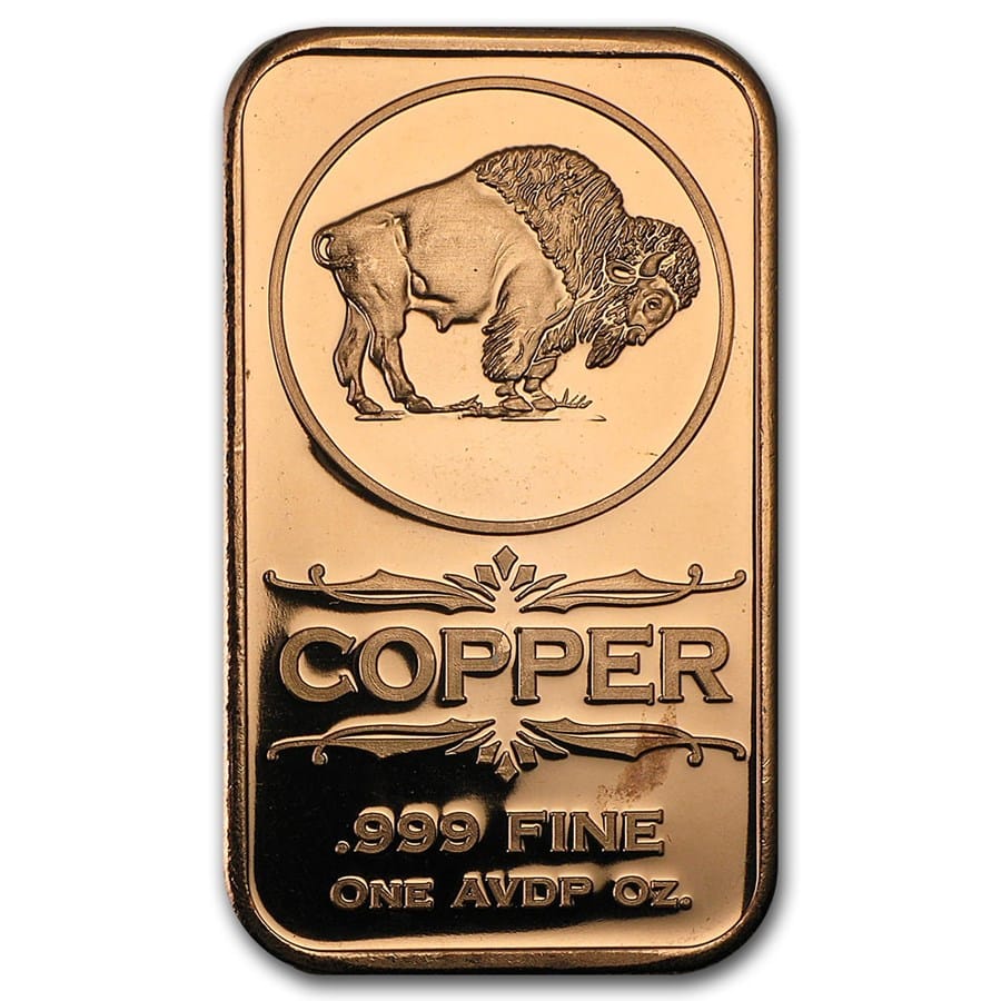 1 oz Buffalo Nickel Copper Bar