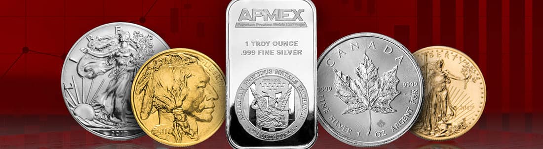 The obverses of a Silver American Eagle and Silver Maple Leaf.