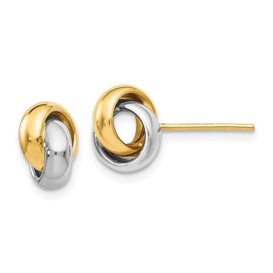 14K Two-tone Polished Post Earrings