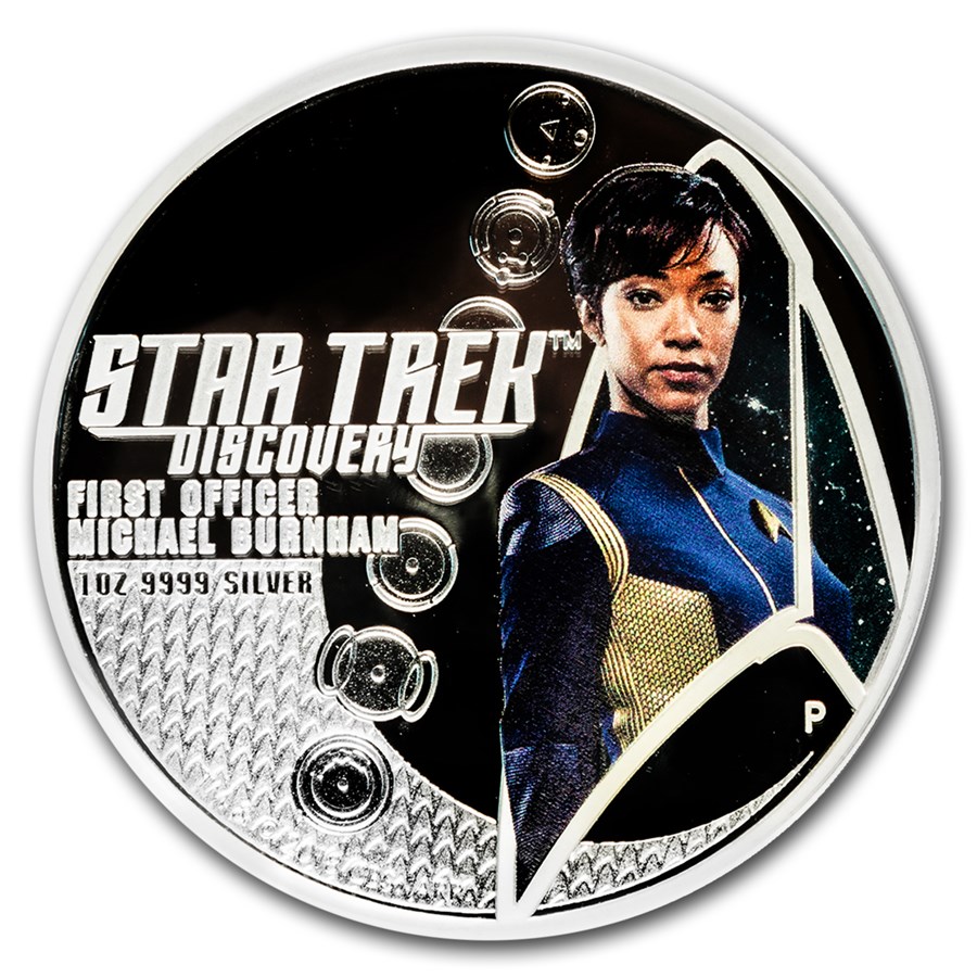 2018 Tuvalu 1 oz Silver coin for Star Trek U.S.S Discovery featuring First Officer Michael Burnham.