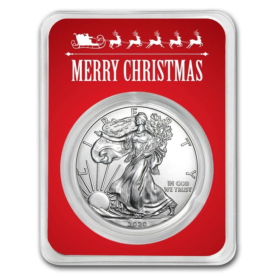 2020 1 oz Merry Christmas Silver American Eagle