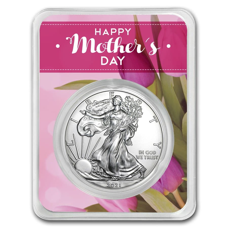 2021 1 oz Mother's Day Floral Silver American Eagle