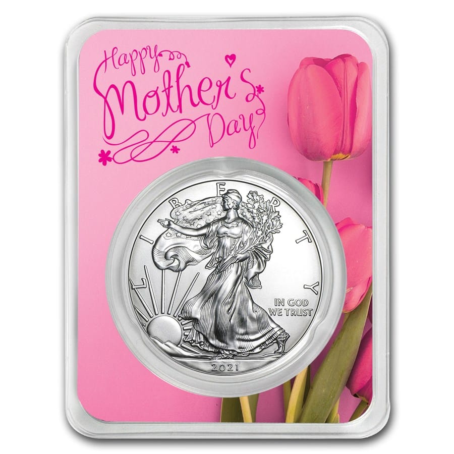 2021 1 oz Mother's Day Pink Silver American Eagle