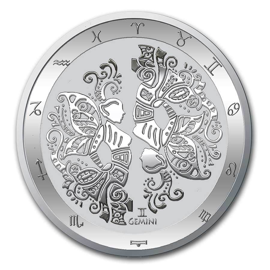 2021 Tokelau 1 oz Silver $5 Zodiac Series: Gemini BU