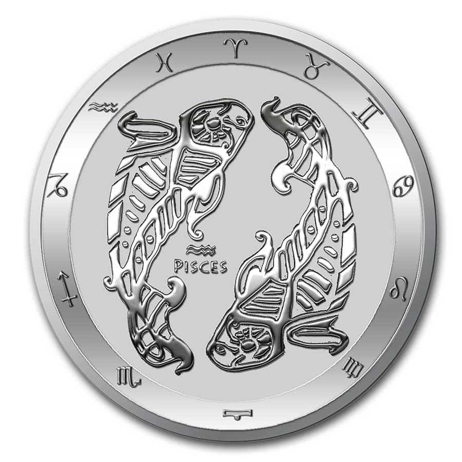 2021 Tokelau 1 oz Silver $5 Zodiac Series: Pisces BU