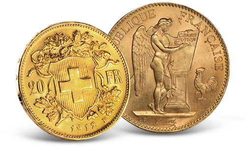 Features two unique European Gold coins.