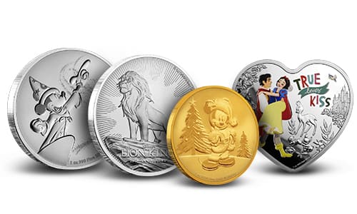 A variety of Disney collectible coins