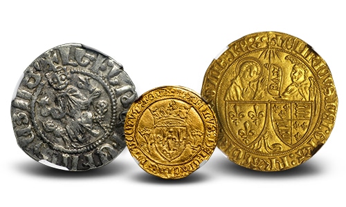 A depiction of Medieval coins