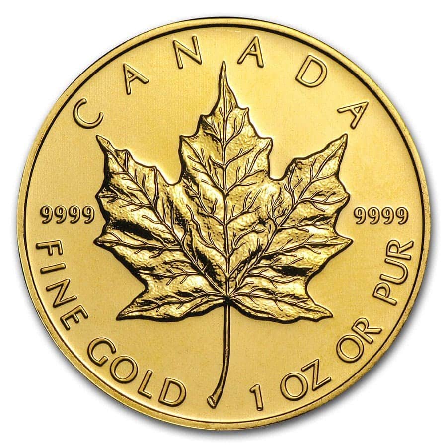 Canada 1 oz Gold Maple Leaf .9999 Fine (Random Year)