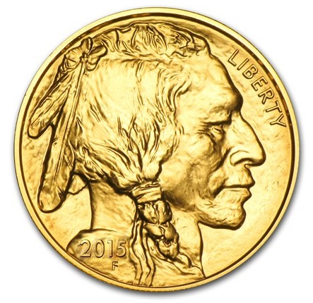 The obverse of a Gold Buffalo coin.