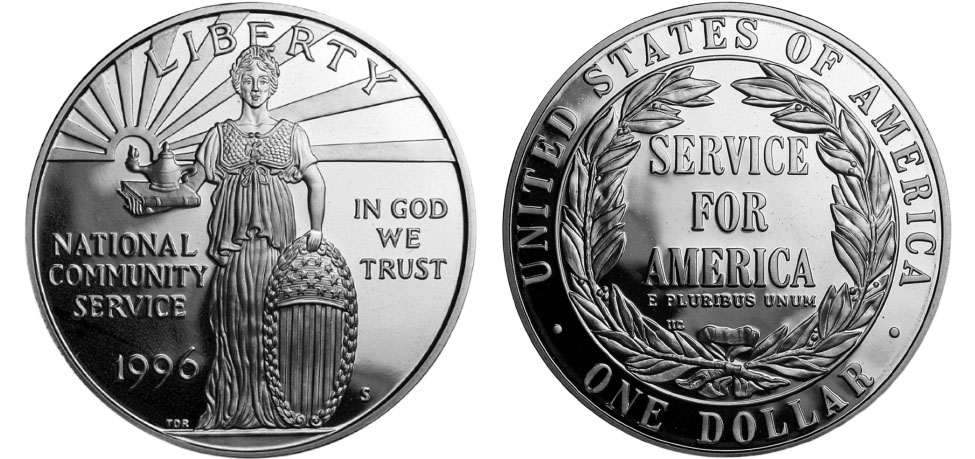 1996-S National Community Service Silver Dollar