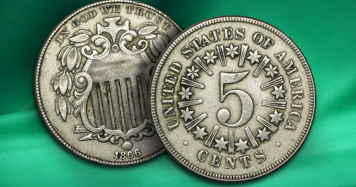 1866 Shield Nickel with Rays APMEX