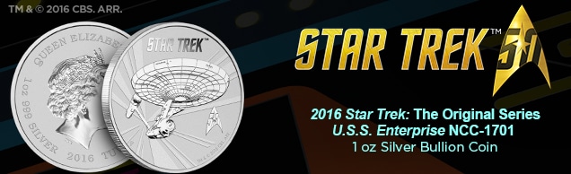 2016 star trek enterprise 1 ounce Silver bullion coin