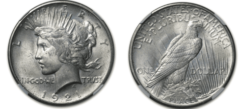 1921 Silver Peace Dollar Design