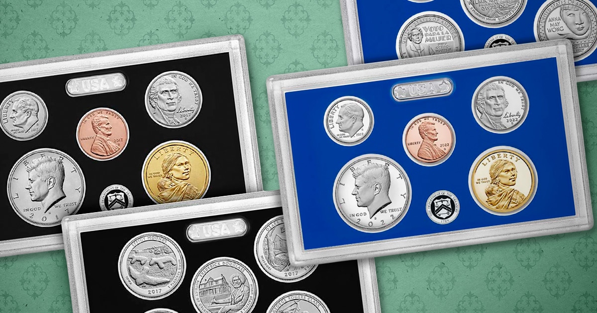 Proof and uncirculated coin sets.