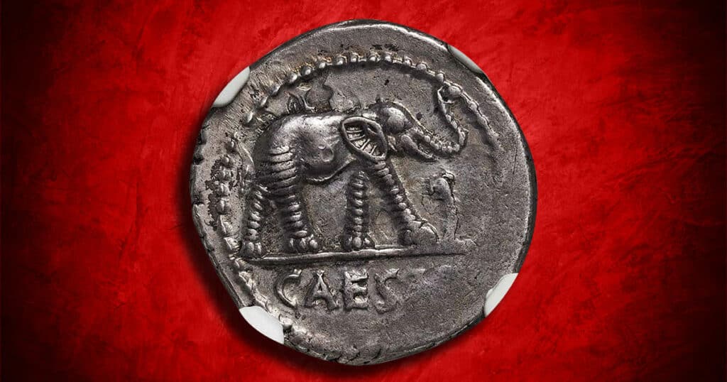 Ancient Roman coin celebrating the secular games.