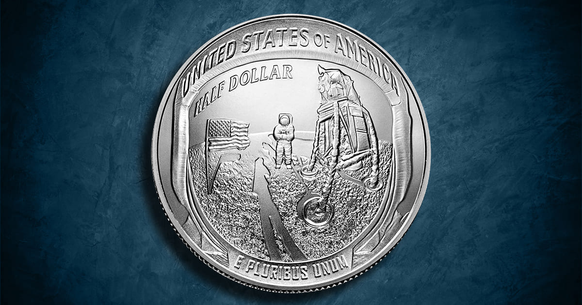 Coin Type - Apollo 11 50th Anniversary silver commemorative coin.