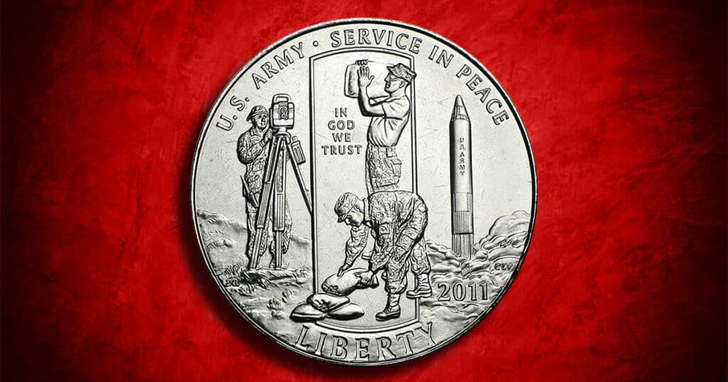 Coin Type - 2011 U.S. Army commemorative coin.