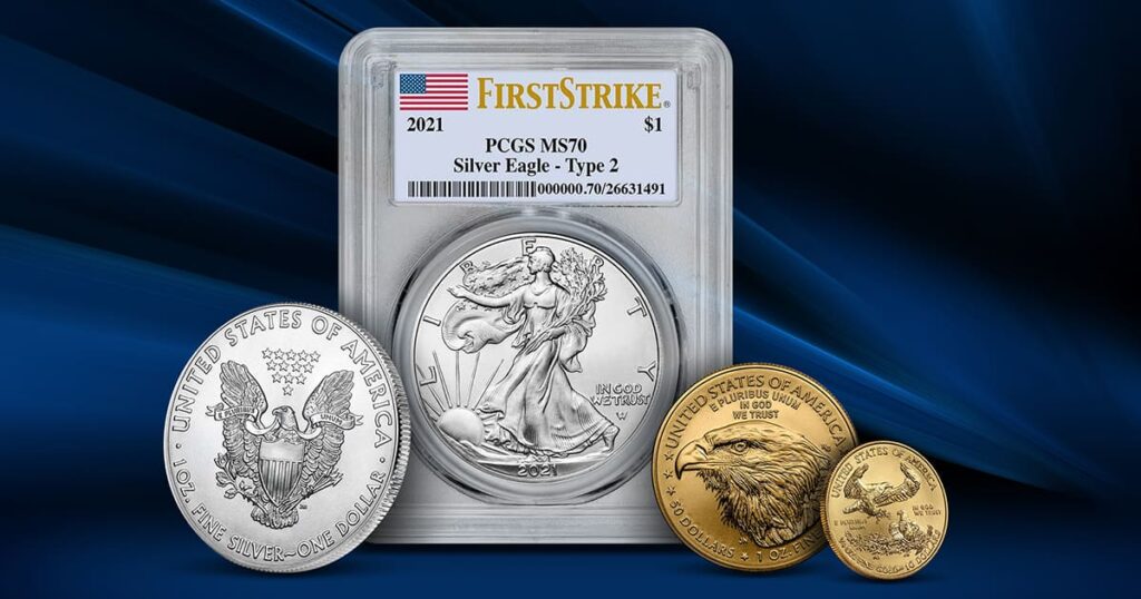 2021 Type 1 and Type 2 Gold and Silver American Eagles.