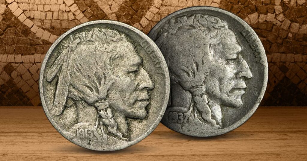 The obverse of the 1913 Buffalo Nickel.
