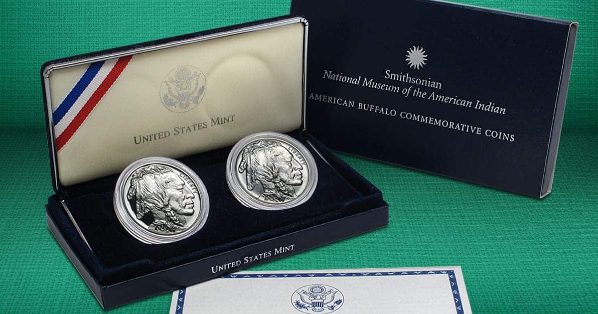A U.S. Mint American Buffalo Commemorative coin set.