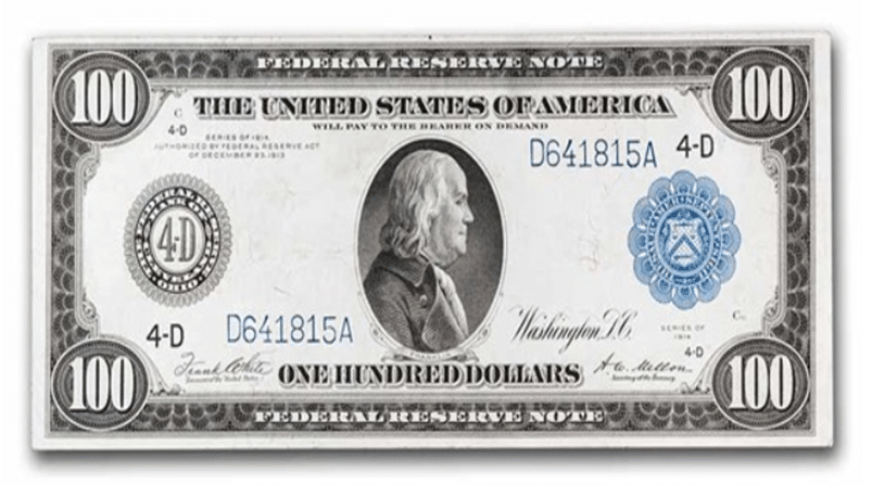 $5000 US Dollar Bill, President Madison, Federal Reserve Note | Poster