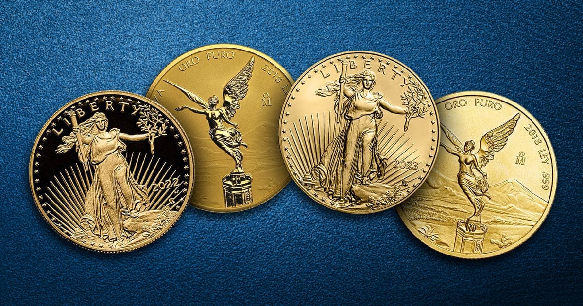 Gold coins spread over a decorative background.