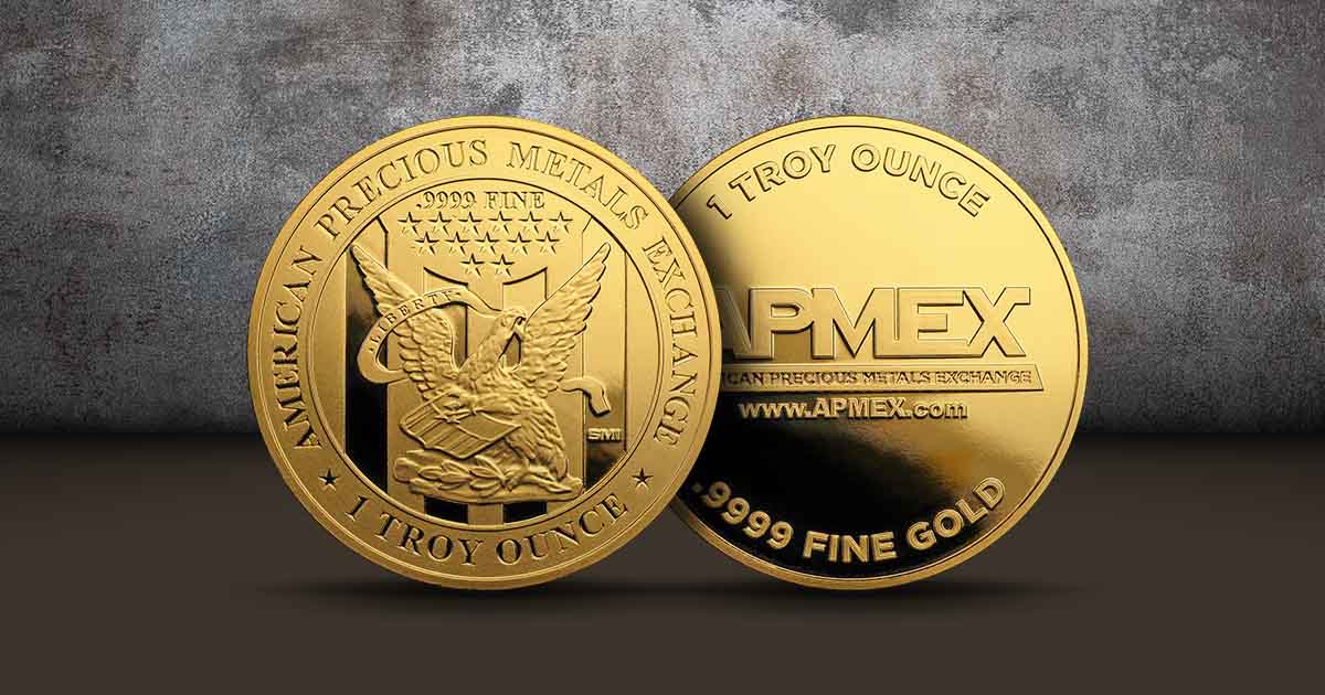 A one ounce APMEX gold round.