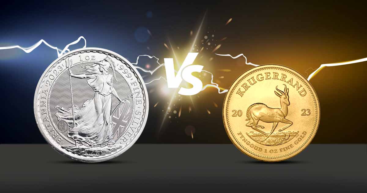 Kruggerands and Britannias Gold Coins