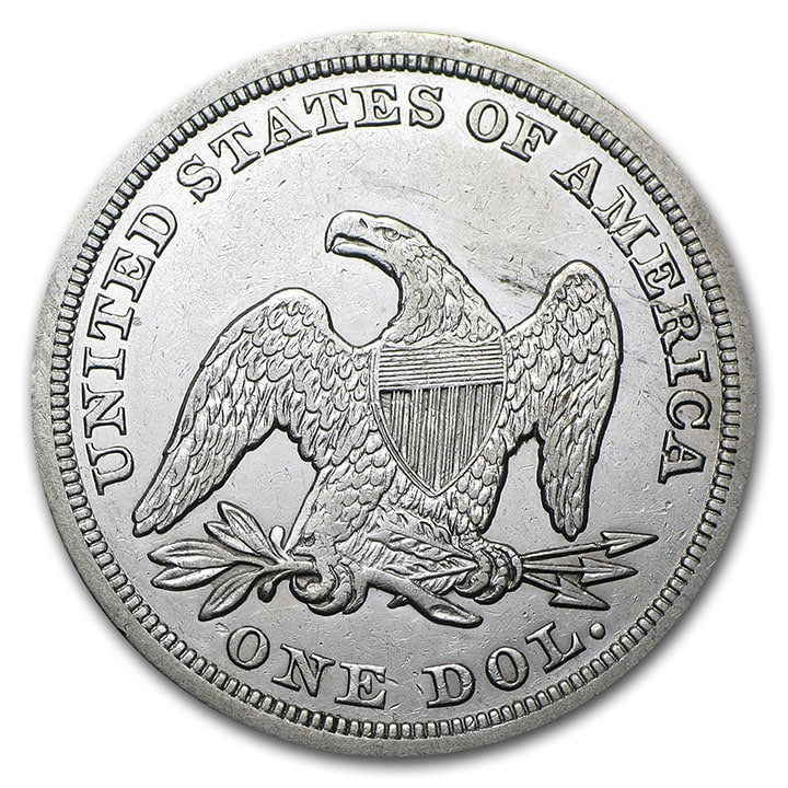 seated liberty dollar reverse