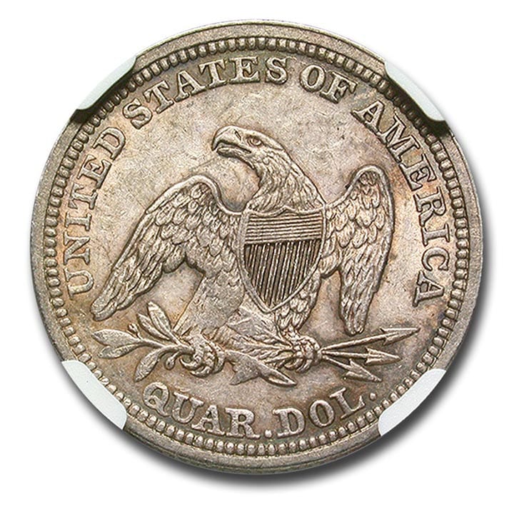 seated liberty quarter reverse