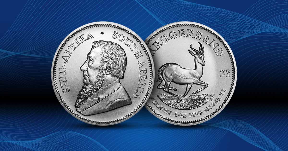 The obverse and reverse of a Silver Krugerrand for an article titled "How to Sell Silver Krugerrands."