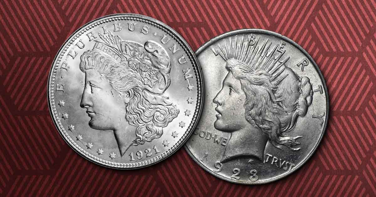 Comparison between the Morgan Silver Dollar and the Peace Silver Dollar.
