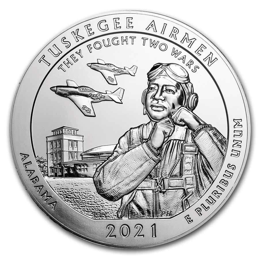 Reverse of the Tuskegee Airmen Historic Site coin