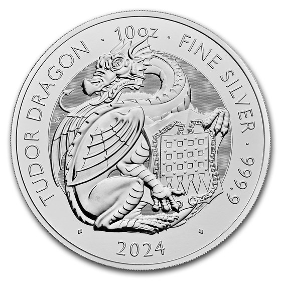 2024 10 ounce Silver Tudor Dragon Coin