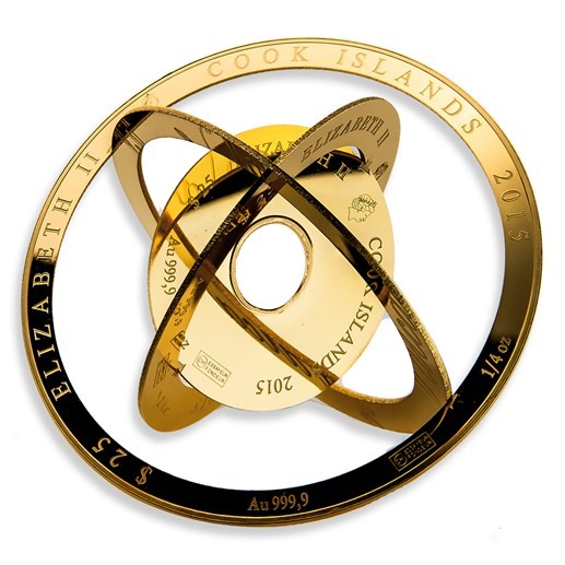 2015 1 ounce Gold Cook Islands Armillary Coin