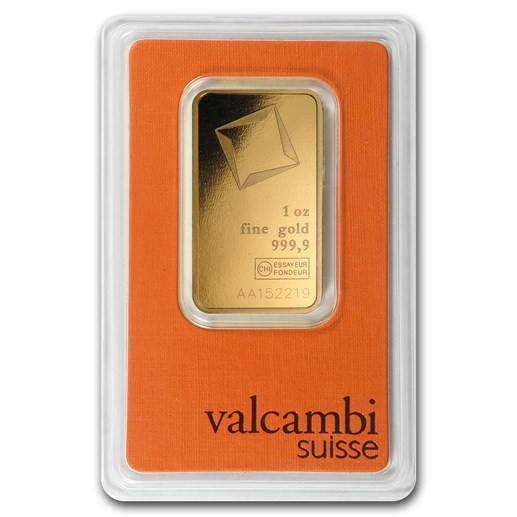 Valcambi 1 ounce Gold Bar in Assay