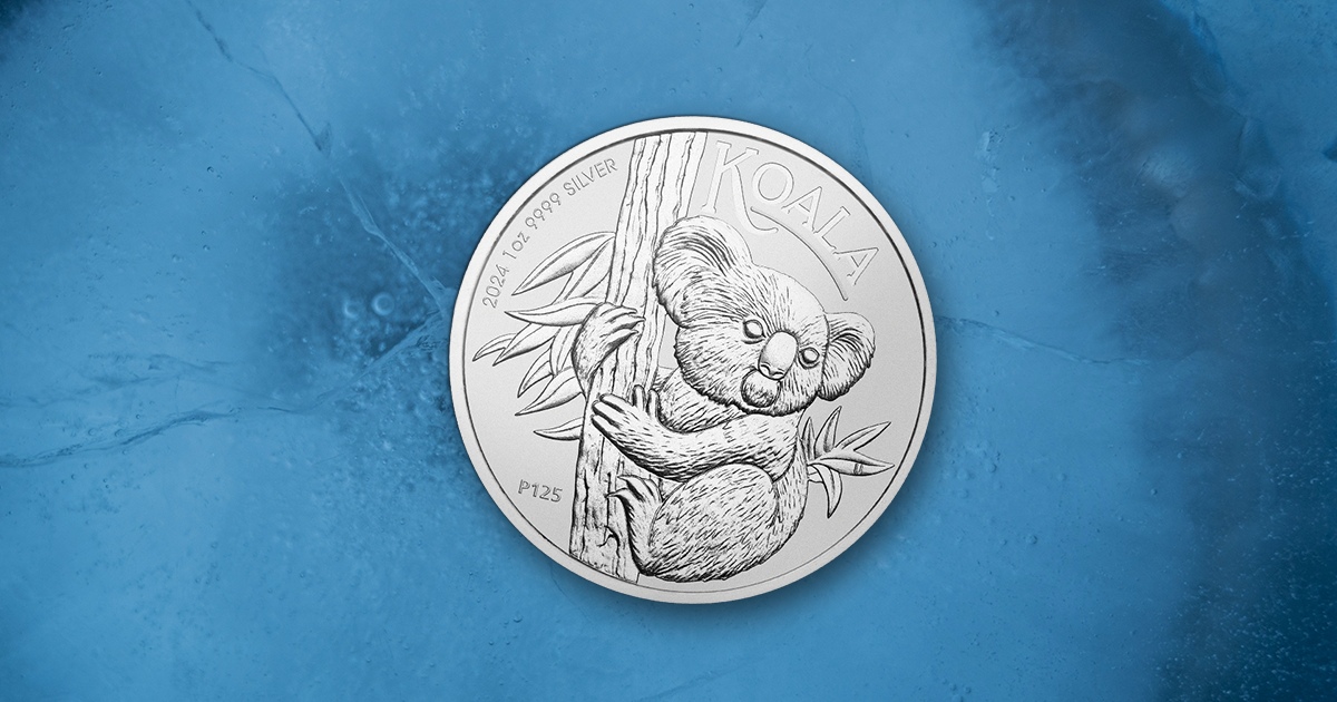 A Silver Australian Koala is shown facing obverse.