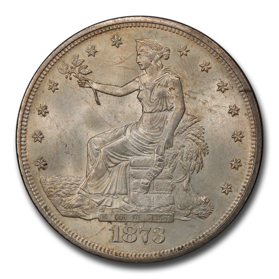 obverse of an 1873 trade dollar