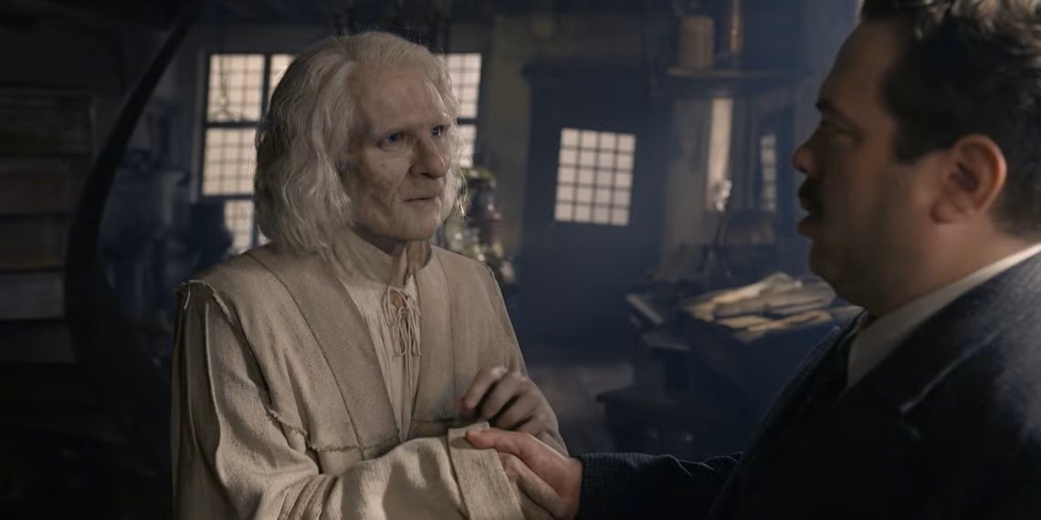 portrayal of nicolas flamel by Brontis Jodorowsky in Harry Potter movie