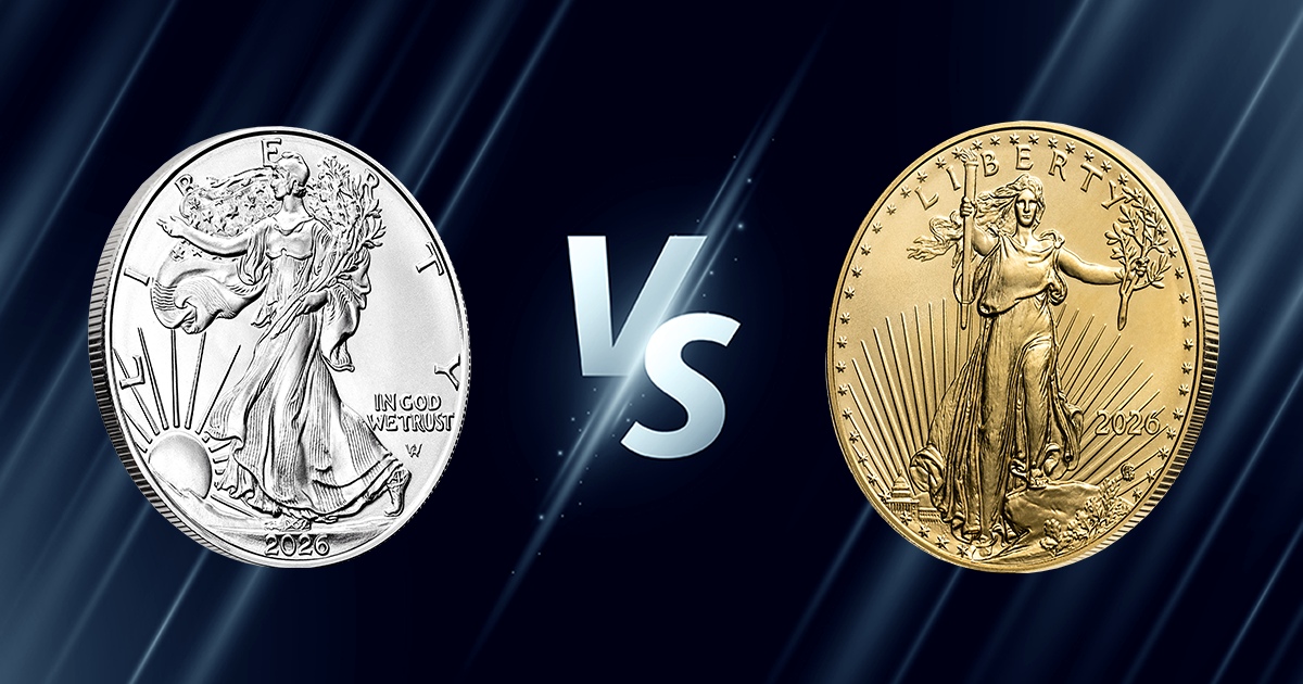 A Silver and Gold Eagle with a "vs" between them.